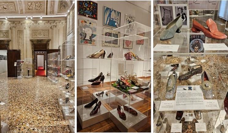 exposition de chaussures dans un palais