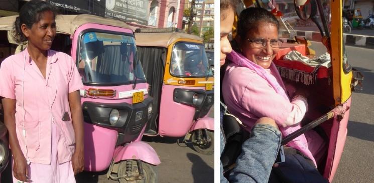 Des conductrices de rickshaw à Ranchi en Inde