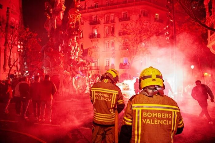 la crema pendant les Fallas à Valence