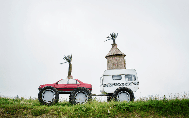 Une des sculptures du Vent des forêts, musée d’art contemporain à ciel ouvert