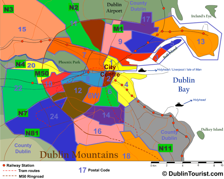 Dublin par districts