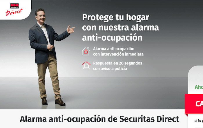 Publicité sur une alarme anti-squatters