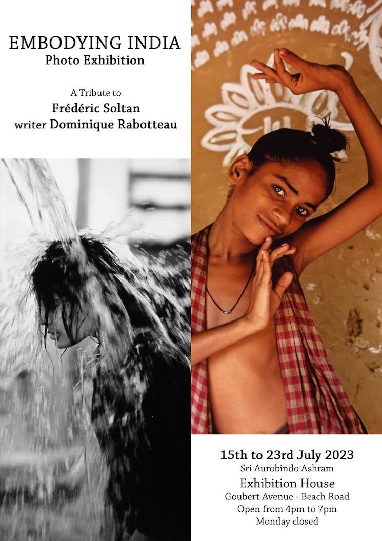 Affiche de l'exposition à Pondichéry des travaux de Dominique Rabotteau et Frédéric Soltan