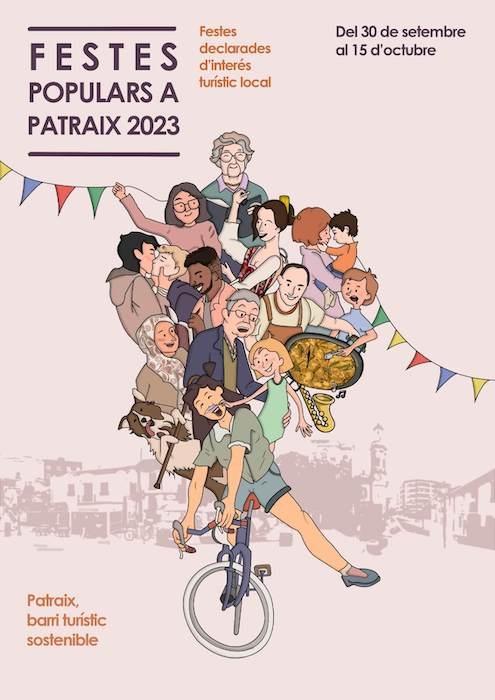 affiche rose des fêtes populaires de patraix