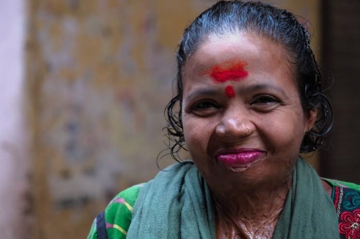 Portrait d'une femme hindoue en Inde