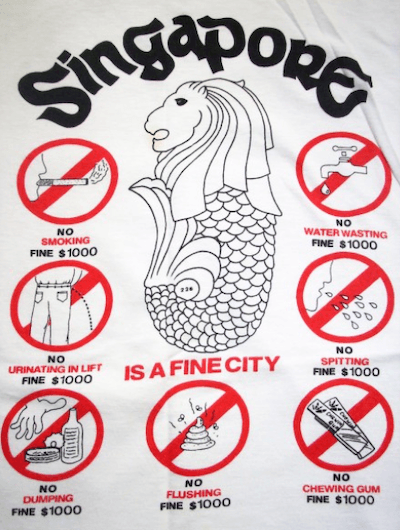 Un t-shirt souvenir à l’effigie de la ville des amendes (fine city)