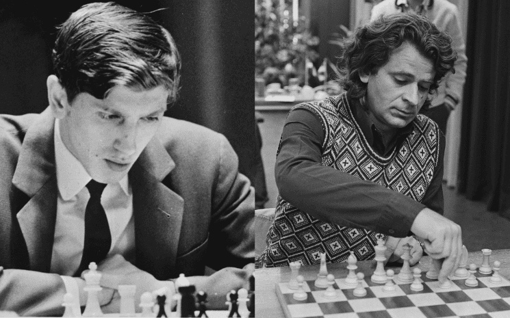 Bobby Fisher et Boris Spassky, qui se sont affrontés au Championnat du monde d'échecs en 1972