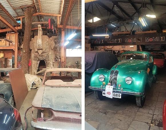 Le garage dans le jardin de Mangaldas house à Mumbai