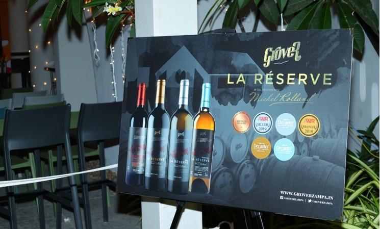 bouteilles de vin Grover au Spot restaurant de Pondichéry