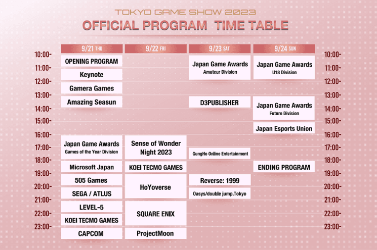 Programme TGS 2023