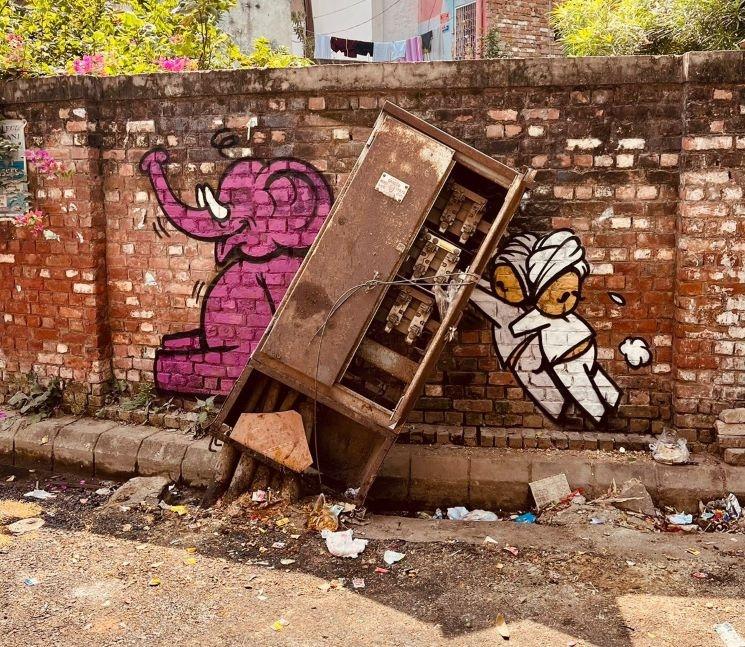 Street art de l'artiste Jace à Lucknow