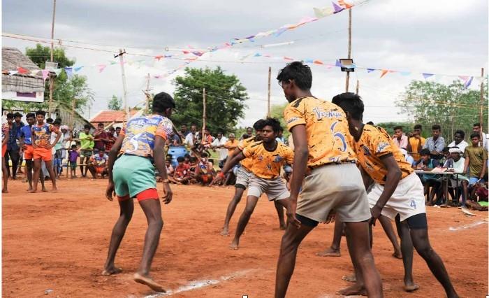 Une équipe de Kabbadi près de Madurai dans le Tamil Nadu