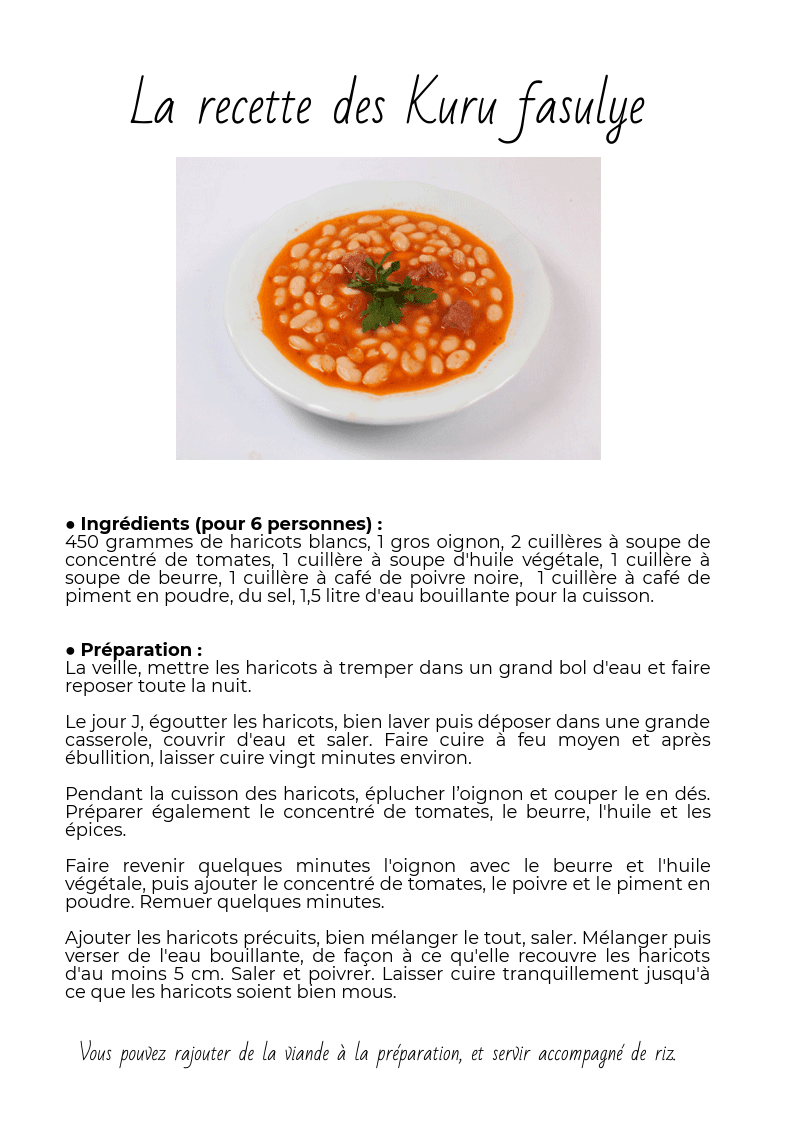 recette istanbul turquie kuru fasulye