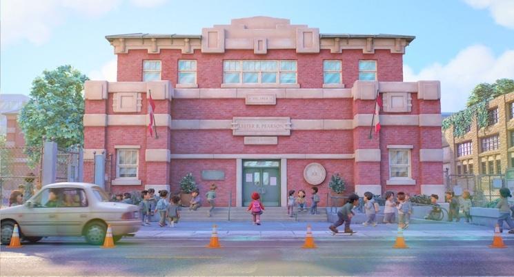 L'école secondaire Lester B. Pearson dans le film Pixar Alerte rouge