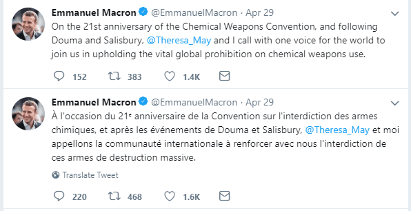 tweets d'Emmanuel Macron