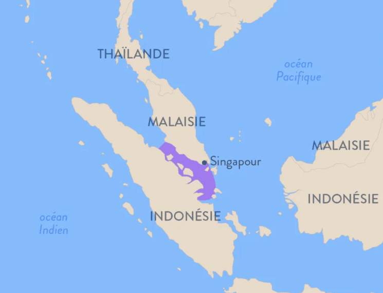 le détroit de malacca, accès vers Singapour 