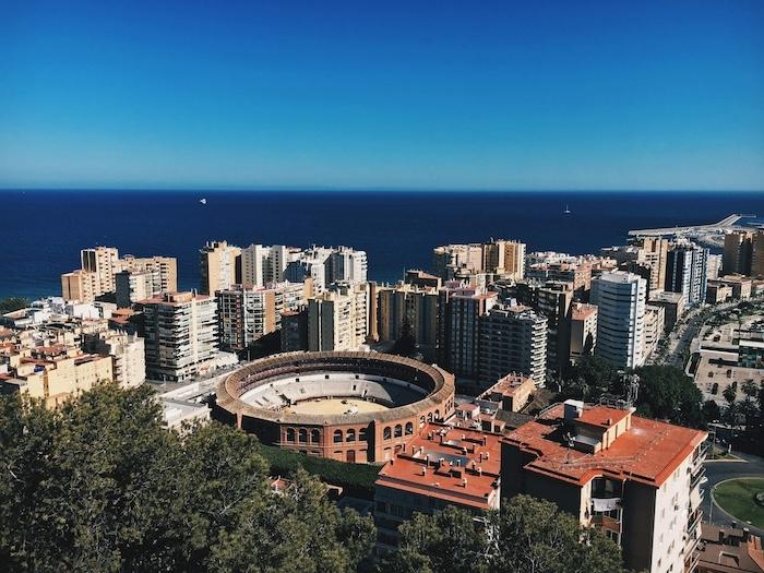 vue en hauteur de malaga