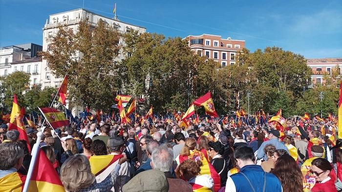 Les manifestants dans les rues de madrid