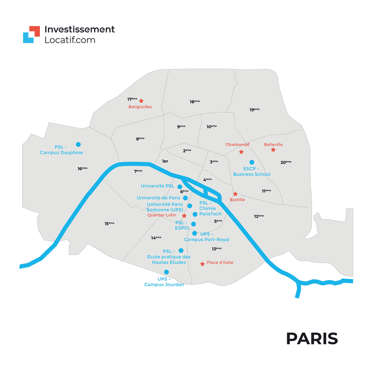 map paris étudiants