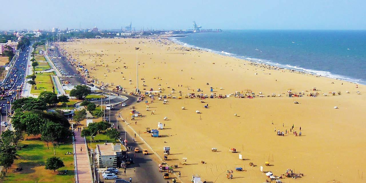 plage urbaine chennai inde india