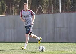 Jeremy Mathieu lors d'un entraînement à Paterna