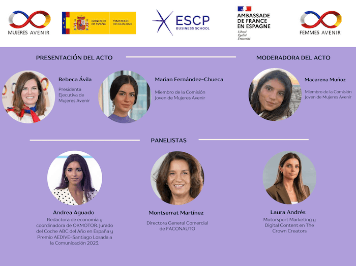 affiche avec le programme de la conférence de Mujeres Avenir