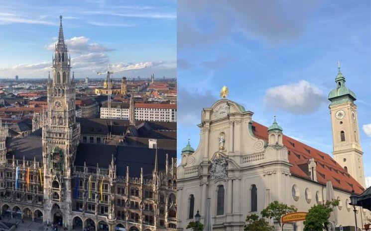 Marienplatz et Eglise du Saint Esprit Munich