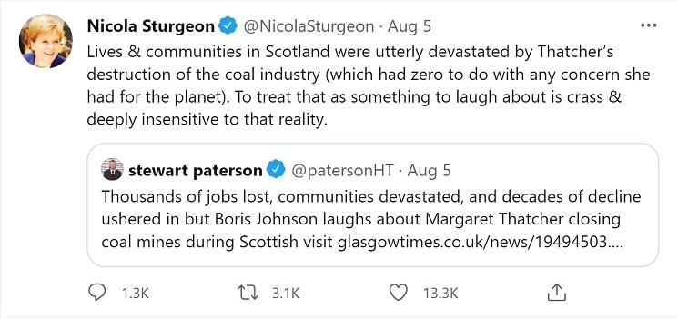 Le tweet de Nicola Sturgeon