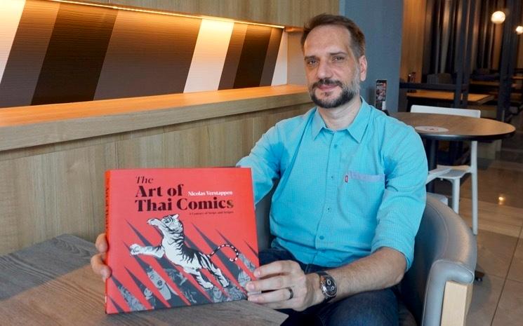 Nicolas Verstappen et son livre  “The Art of Thai Comics: A Century of Strips and Stripes”