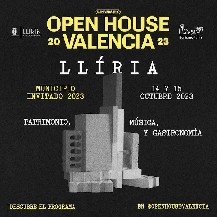 affiche noire du festival d'architecture Open House à Valencia