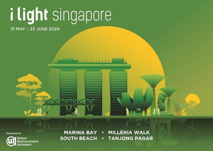 i Light Singapore est un festival d'installations autour de Marina Bay.