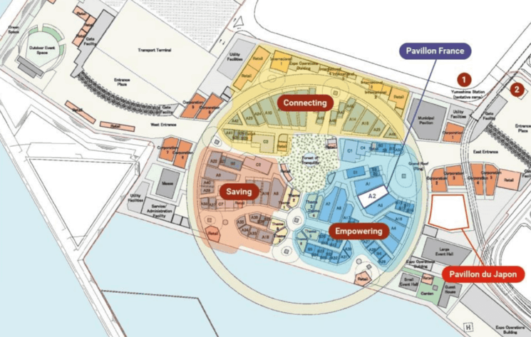 plan du pavillon France à L'expo universelle d'Osaka