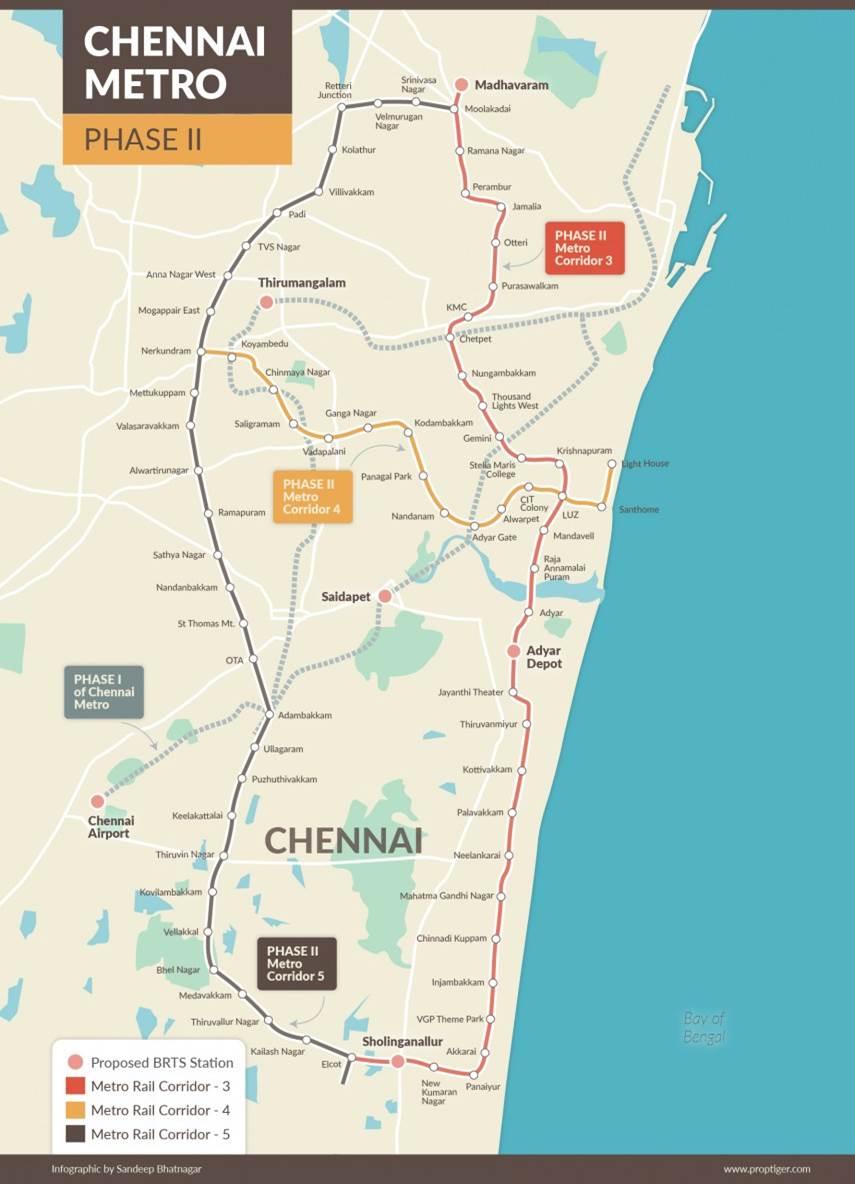 lignes et projets metro chennai