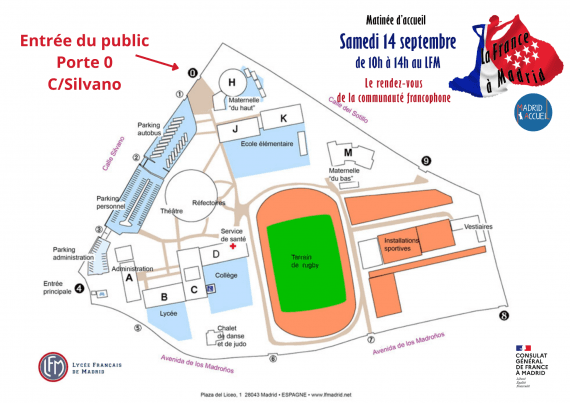 Plan d'accès de la France à madrid