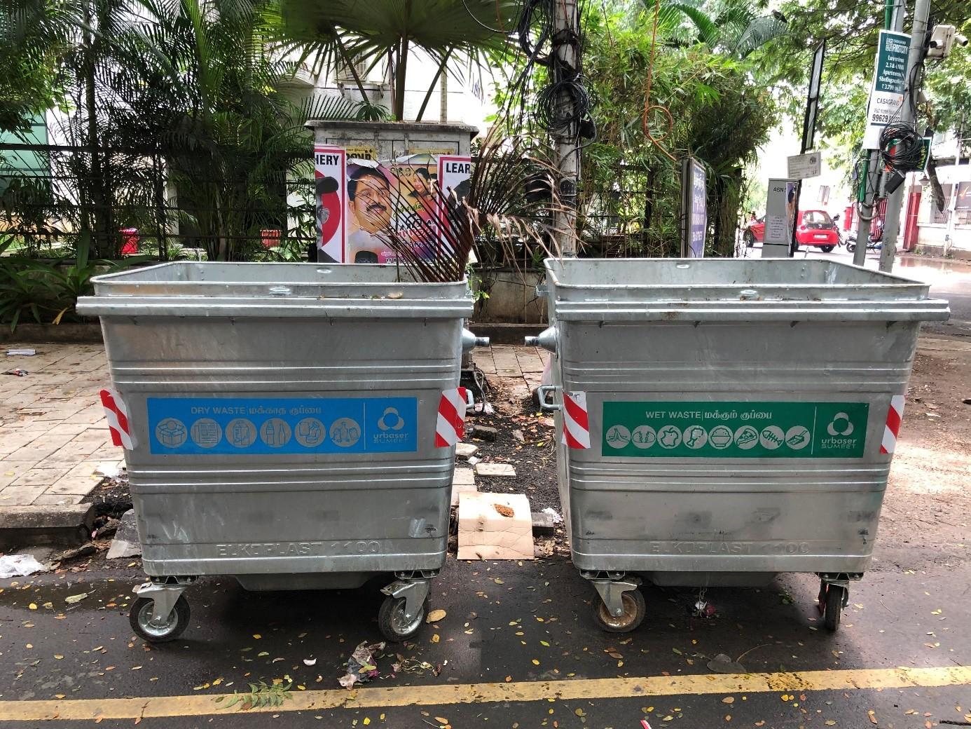 poubelles india inde chennai collecte Urbaser 