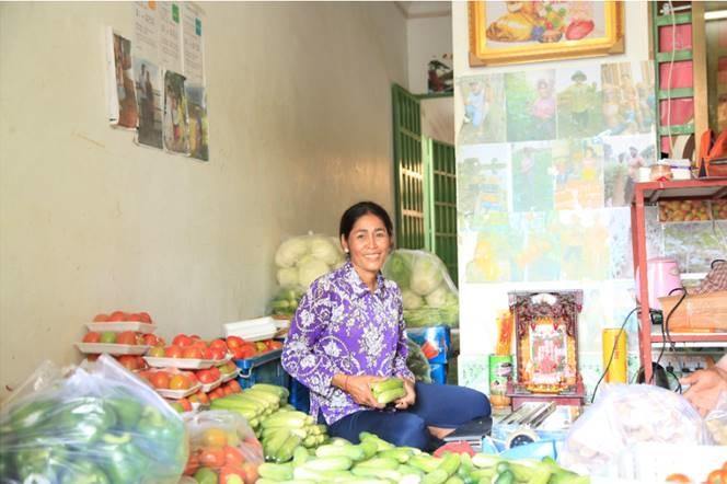 Commerce legume femme cambodge