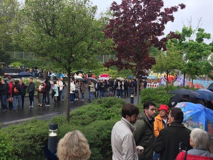 La queue pour voter à Francfort en 2017