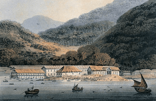 Georgetown à l’époque ou Raffles y était en poste (© Penang museum)