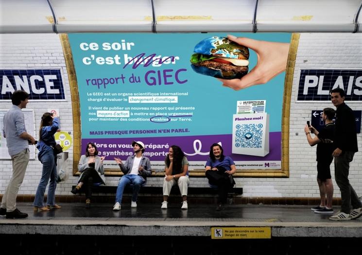 affiche rapport du giec metro paris 