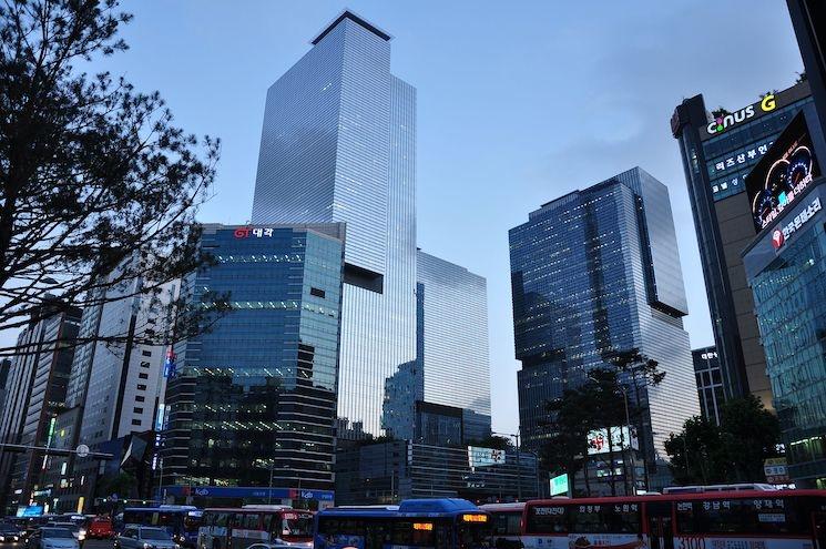 Siège social de Samsung dans le quartier de Gangnam à Séoul en Corée du Sud