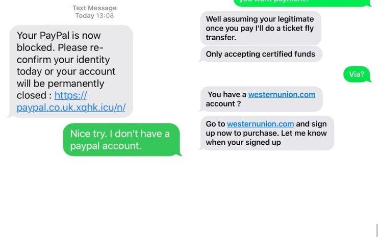 scam text