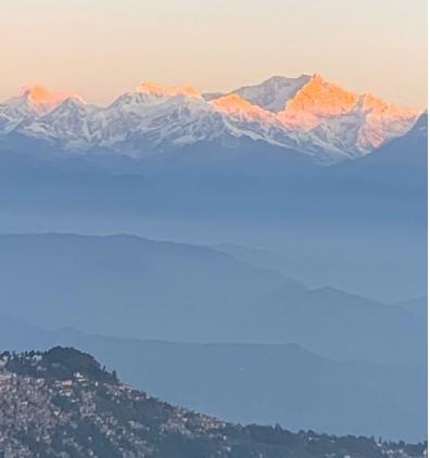 Au sikkim, vue sur le mont Kanchenjunga