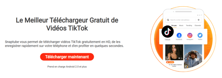 réseaux sociaux sur télephone mobile avec snaptube
