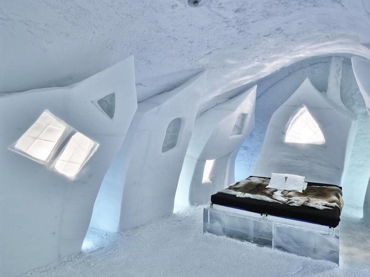 ICEHOTEL à Jukkasjärvi en Suède, Crédit photo: Hans-Olof Utsi/imagebank.sweden.se