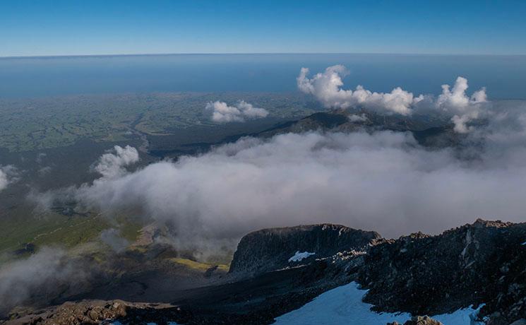 Vue du sommet du mont Taranaki