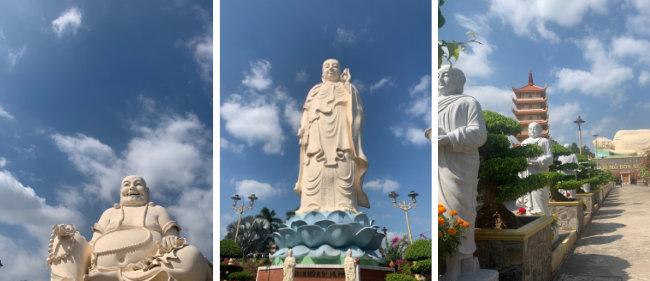 Trois statues de Bouddha