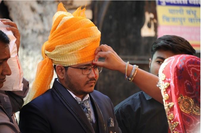 Un marié en turban à Jodhpur