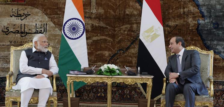 Narendra Modi et le Président Egyptien