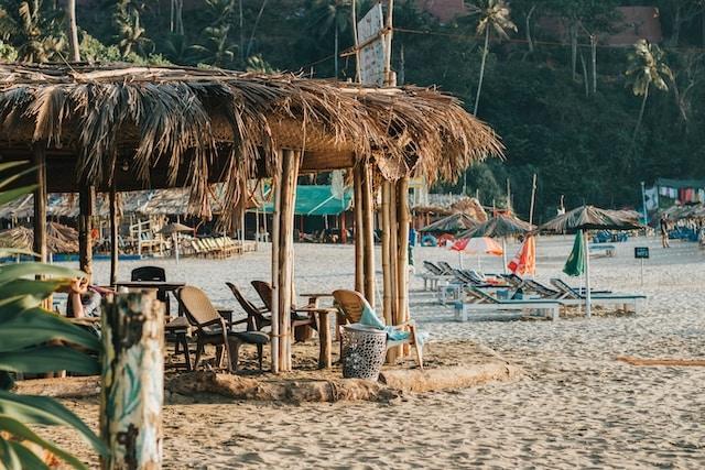 La plage de Vagator au nord de l'Inde