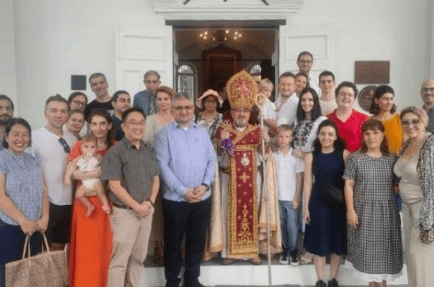 Visite de l’archevêque arménien d’Australie et de Nouvelle-Zélande le 9 juin 2024 (© ambassade d’Arménie à Singapour)